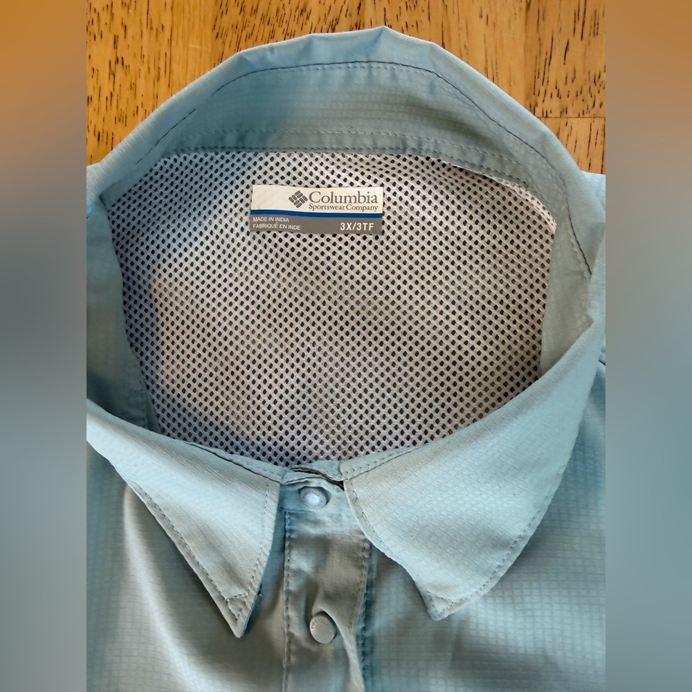 Columbia Women's PFG Tamiami II Long Sleeve Fishing Shirt Blue 3X - Picture 3 of 14